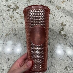 Starbucks Rose Gold Studded Tumbler 24 oz BPA Free Cold Cup NO STRAW